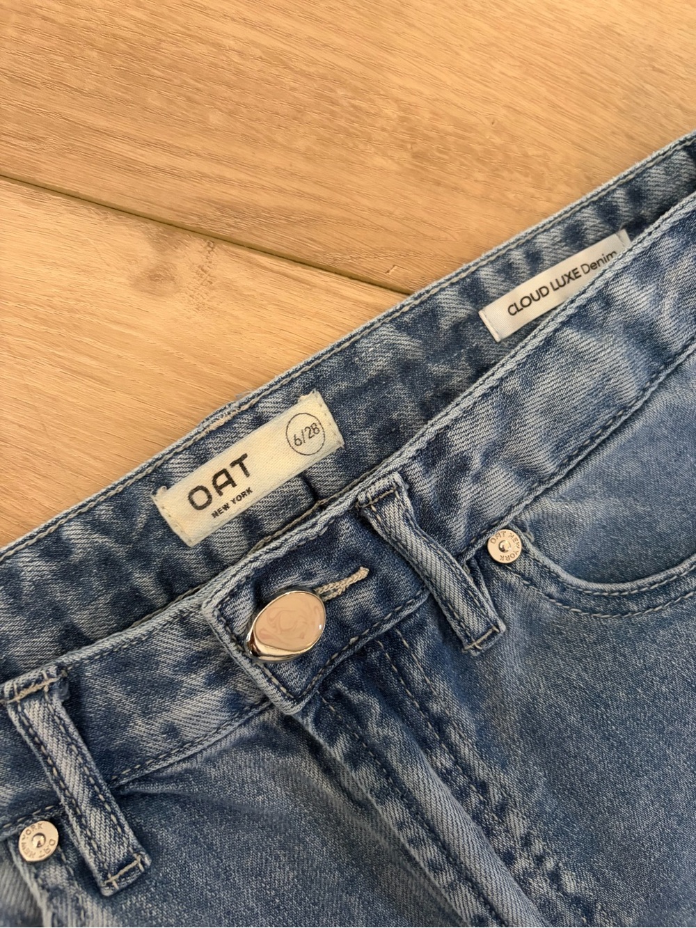 Oat New York Light Blue Cloud Luxe Jeans wide leg